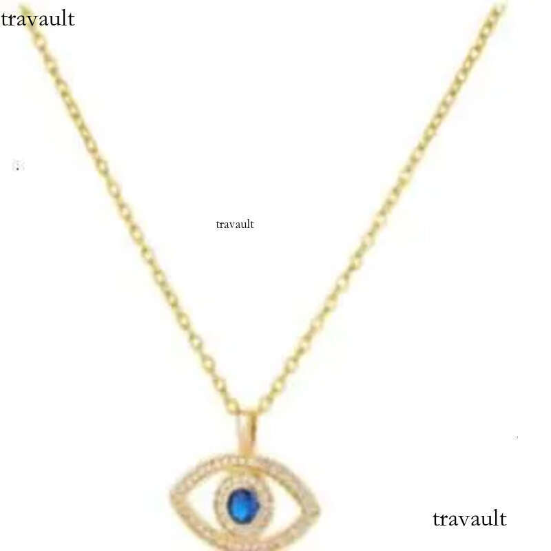 DHcollections Necklace With Personality, Fashion, Devil's Simple Temperament, Blue Eyes, Zircon Collarbone Chain