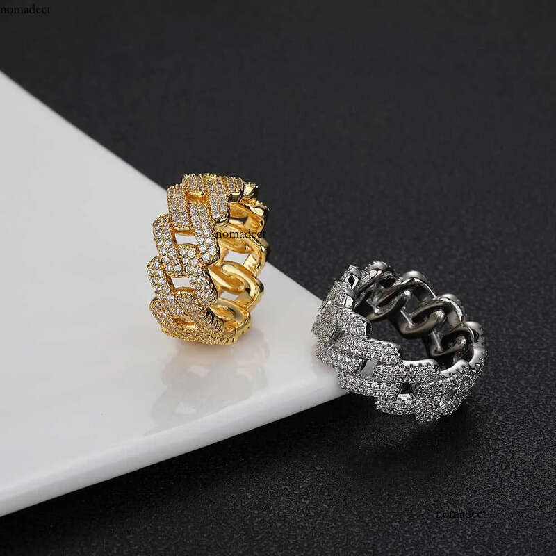 Band Cuban Custom Hip Hop Sterg Vvs Moissanite Dia Rings Men Iced Out Sier Ring Gold Plated For Women Jewelry Gift 81