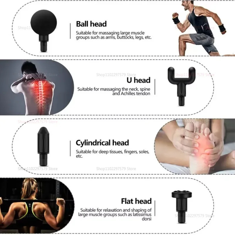 Electric Percussion Massage Gun Deep Tissue Muscle Relaxer Fascia Body Neck Back Pain Relief Fitness Recovery Tool for Shoulder 250930