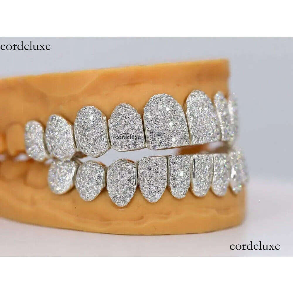 Custom Hiphop Iced Out Rose Gold For Teeth Sterg Sier Bg Moissanite Grillz e2