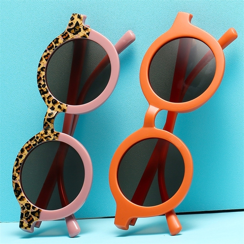 Children sunglasses Boy Girl Cute Leopard Round Sun glasses Kids Vintage French Sunglasses UV400 Protection Classic glass 230710 Z260305