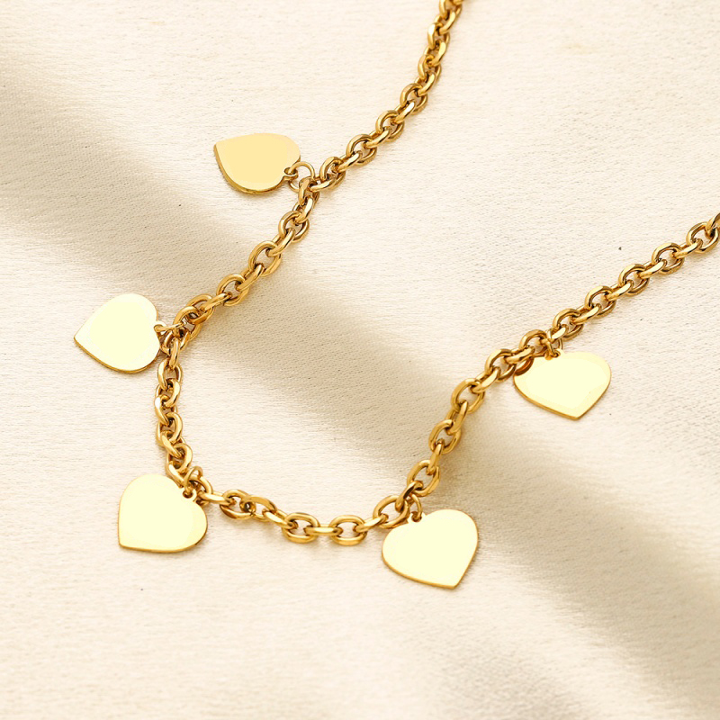 Never Fading Gold Plated Designer Brand Fashion Pendants Necklaces Stainless Steel Letter Choker Pendant Necklace Beads Chain Jewelry Christmas Gift for wife