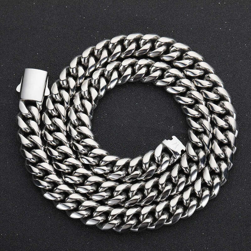 cuban chain for 8-14mm width stainless steel non tarnish link necklace hip hop womens choker links necklaces men women designer jewelry