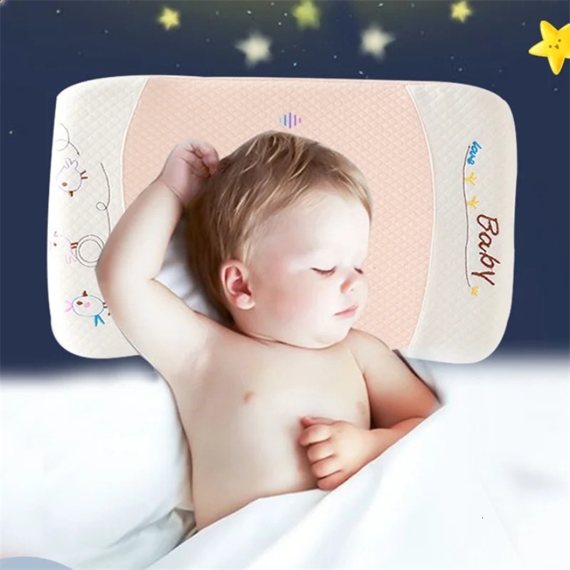 Latex Baby Pillow Rectangular 0-6 Years Old Baby Removable and Washable Memory Foam Slow Rebound Shaped Pillow 240717