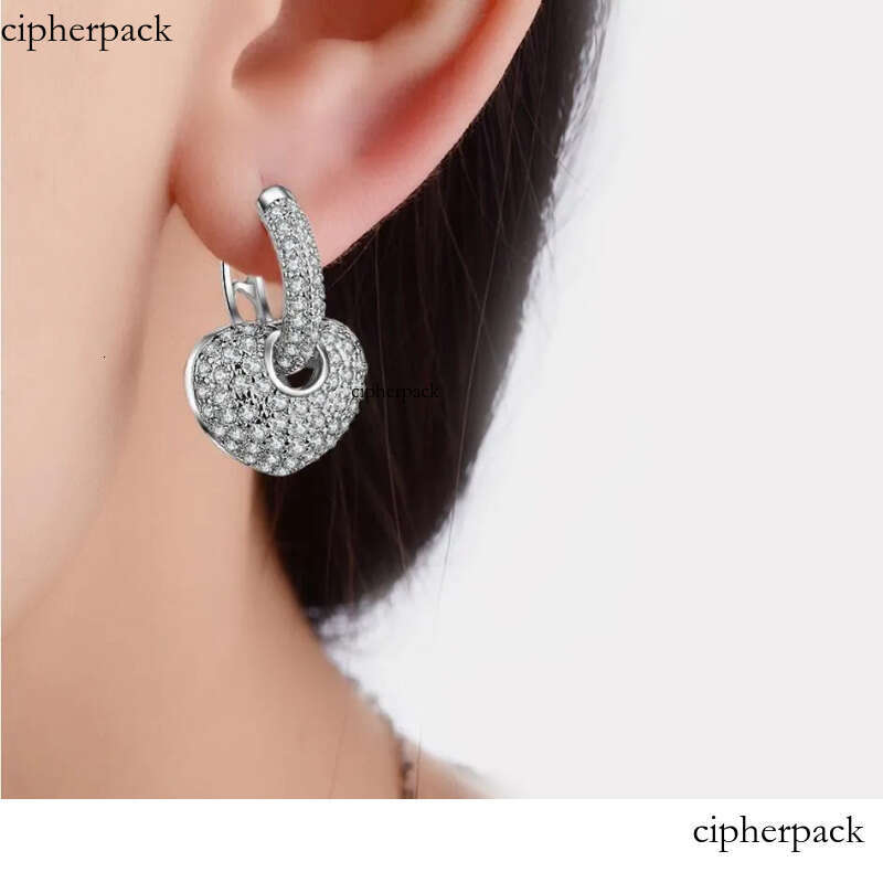 Brand New Jewelry T White&Rose Gold Filled Pave Full White Sapphire CZ Dia Women Drop Earring For Lovers' Gift With Box 2d
