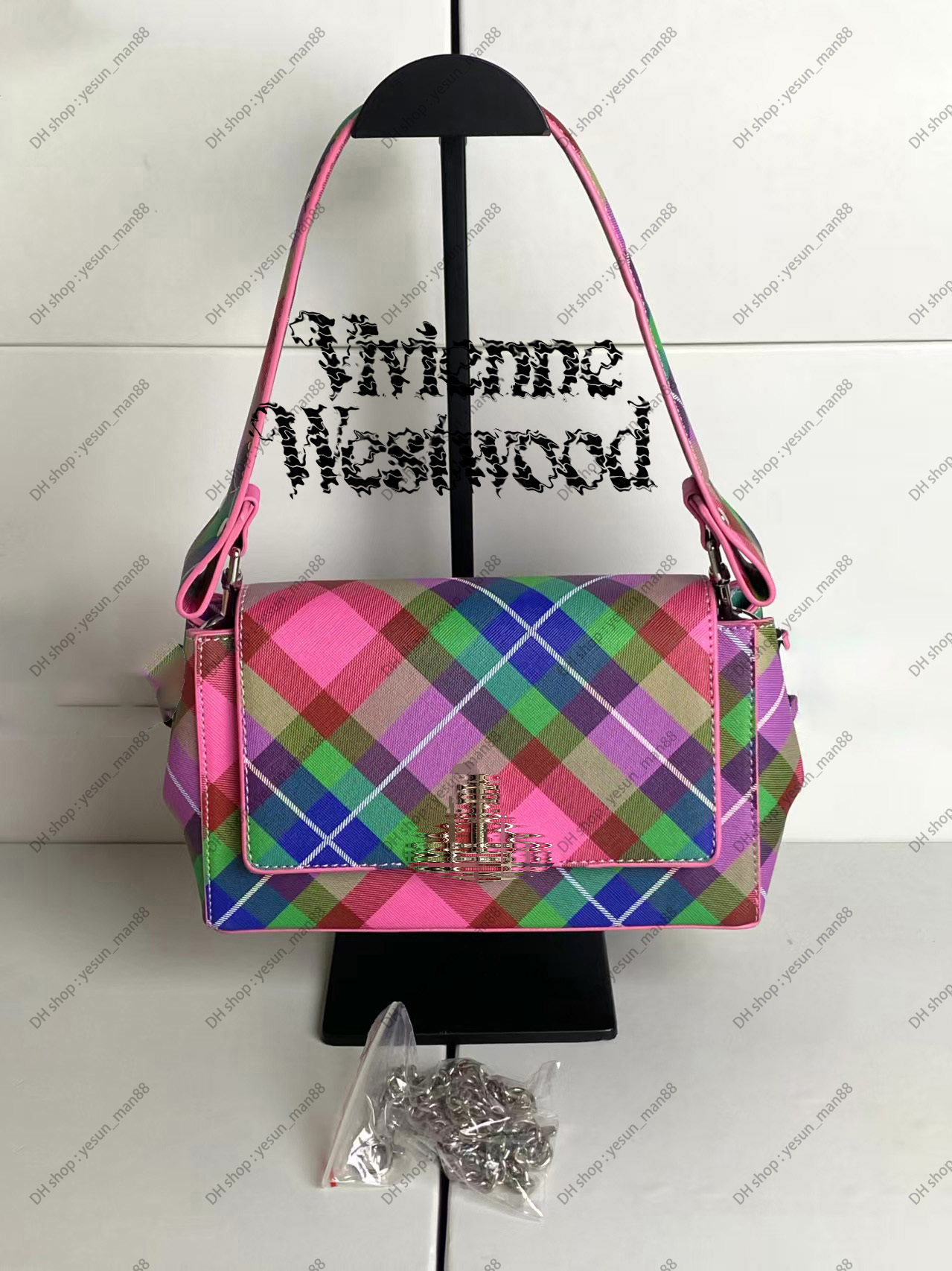 saturn bag Vivienme vivene vivvien vivenne Rose red checkered pattern bag Crossbody bag westwoods Westly Woodly westity woodity bag wallet purse bag