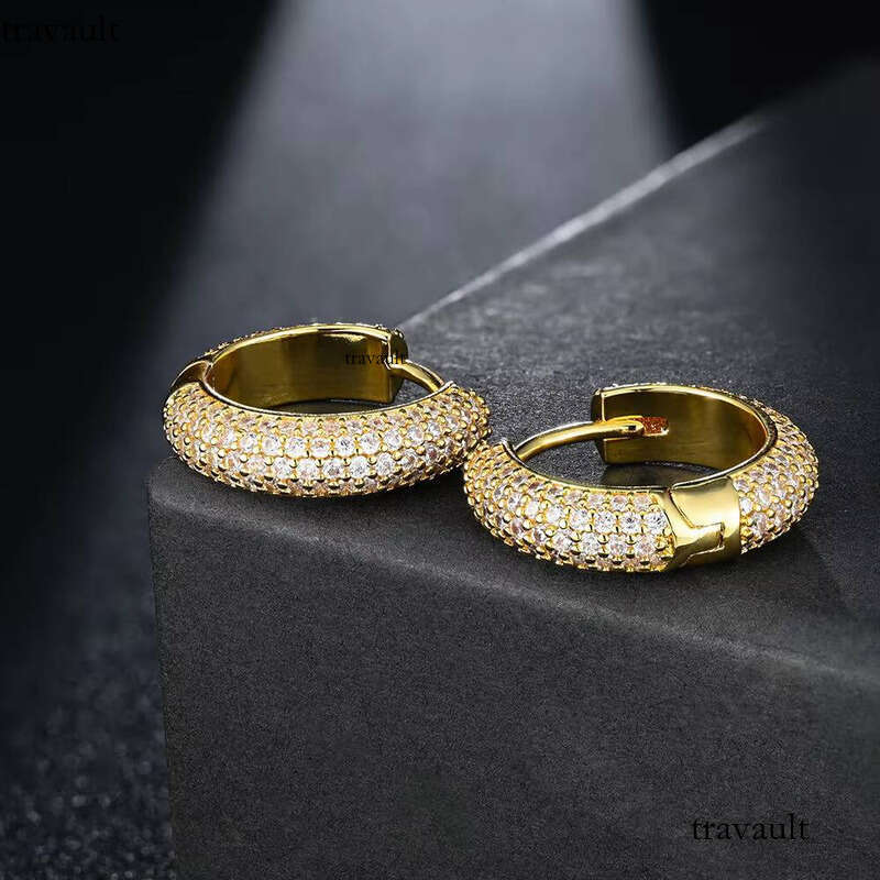 Luxurious Simple Boutique Jewelry Shiny Iced Out VVS Sterling Sier Moissanite Unisex Earrings