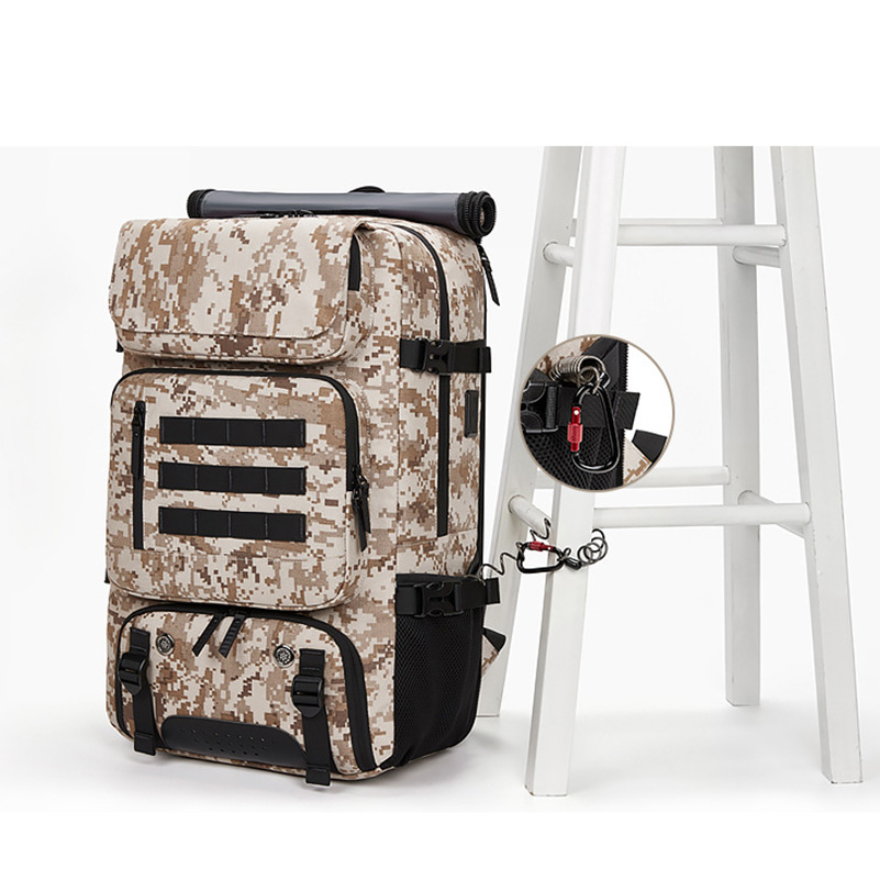 OC119M45 Men's and Women's Backpack Outdoor Leisure Large Capacity Multifunctional Canvas Cloth Travel Bag Vacuum Compression Waterproof Tra