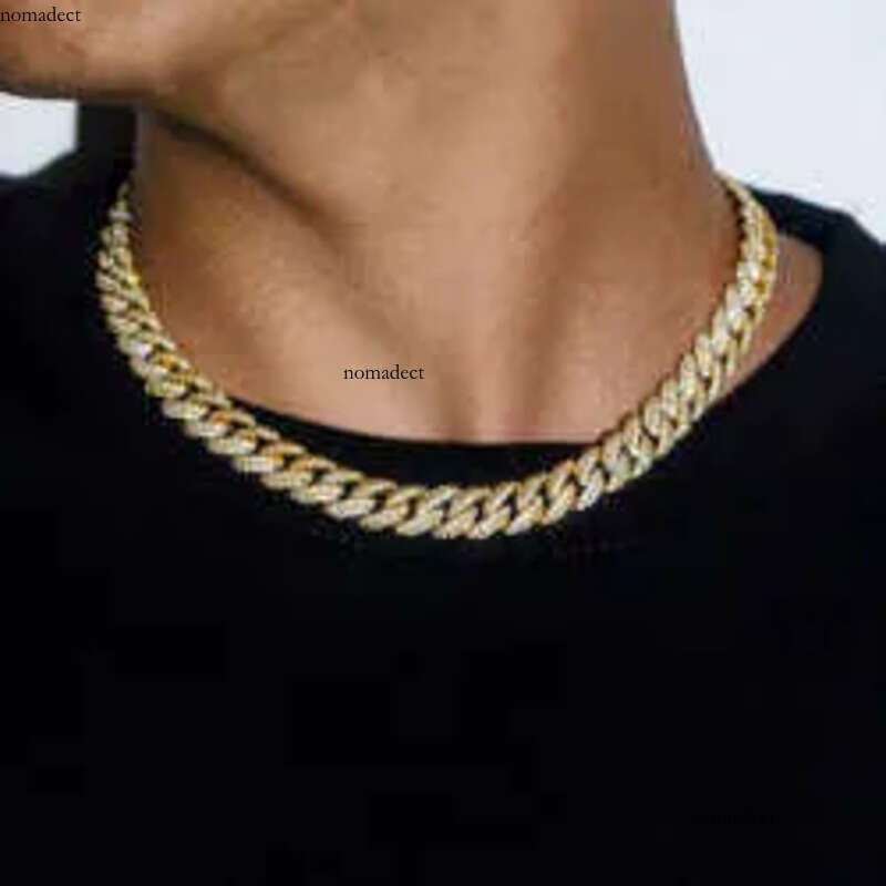 necklace moissanite chain Custom Pass Dia Tester Hip Hop Jewelry Sterling Sier 6mm 8mm Iced Out VVS Cuban Link Moissanite Chain For Men 43