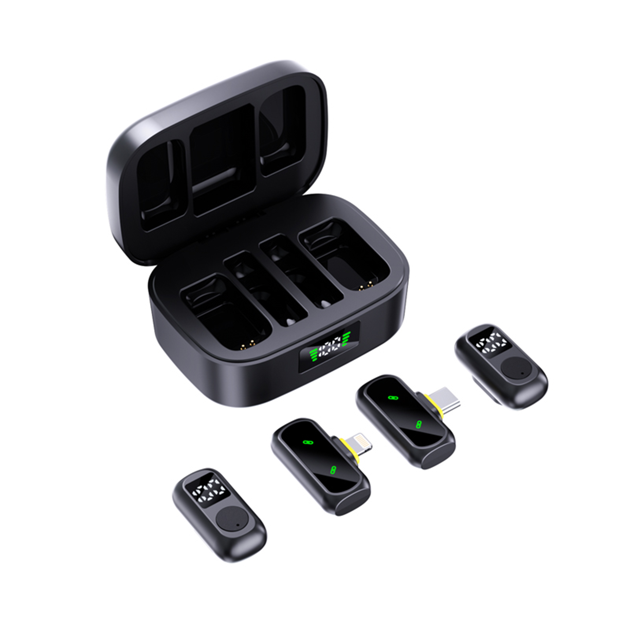 Wireless Lavalier Microphone for Iphone Android 2 in 1 Wireless Mini Microphone for Video Recording Mic for Tiktok Youtube Vlog Podcast Livestream Noi