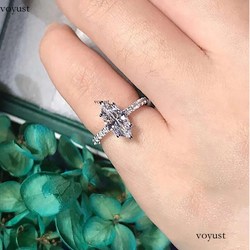 5CT Sparkling Hot Sale Jewelry White Gold Fill Marquise Cut Moissanite Dia Eternity Party Women Wedding Band Ring For Love 54