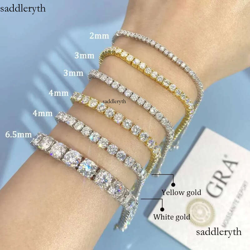 Iced Out Necklace Link Sier 3MM 4MM 5MM VVS Moissanite Tennis Chain for Party Gift 0a 1a