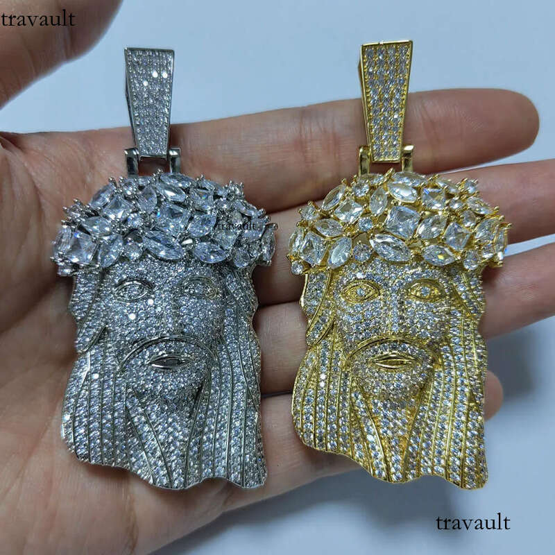 Hip Hop Fine Jewelry Face VVS Moissanite Dia Necklace Custom 3D Iced Out Pendant