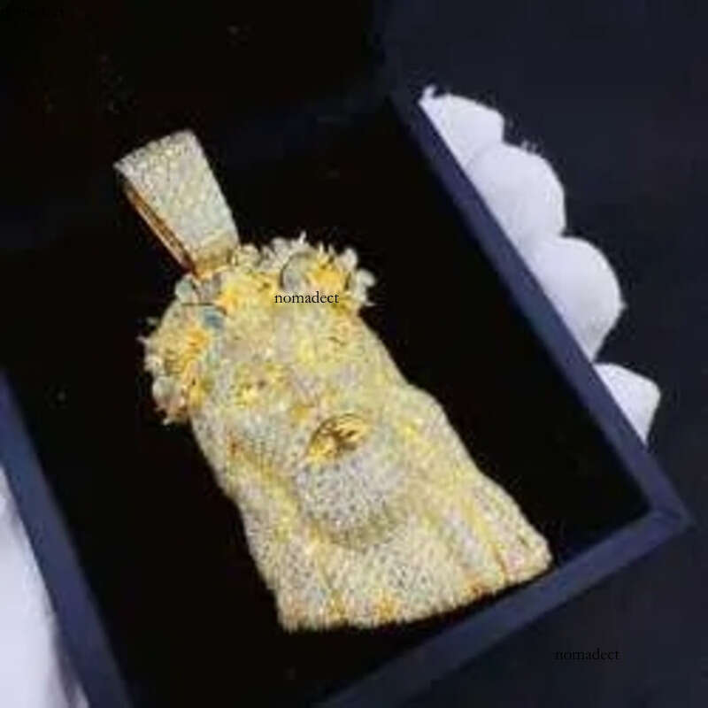 Fashion Vvs Moissanite Gold Plated Sterling Sier Jesus Head Pendant for Hip Hop Jewelry 85