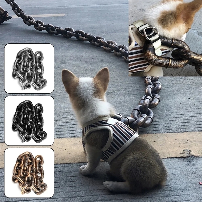 Interesting dog leash simulation life iron chain for large medium and small pet dogs accessories dog collars dog leashes 250102