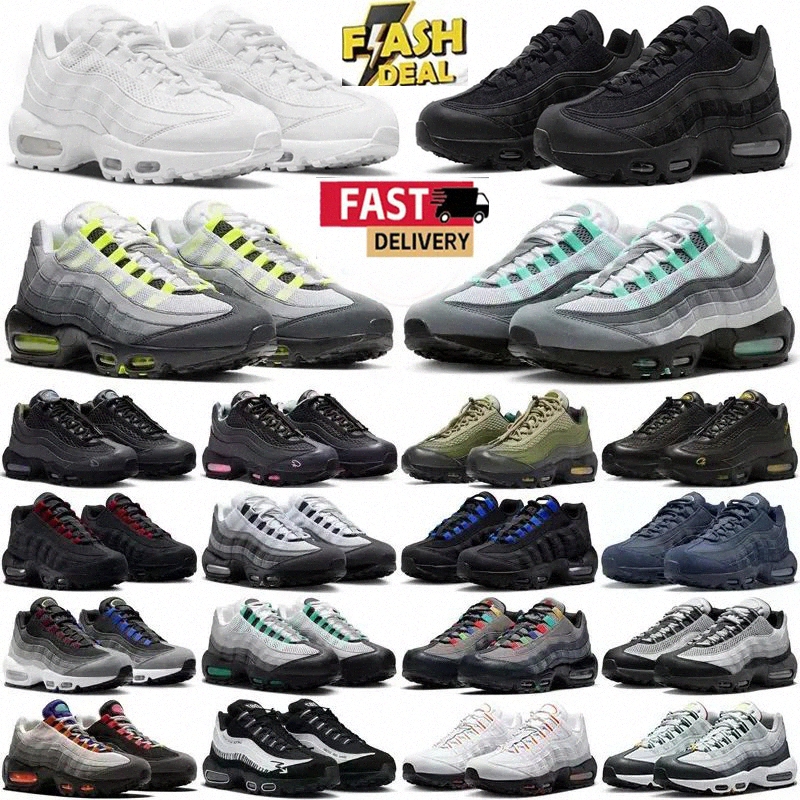 Free Shipping Mens 95 95s Neon designer Running Shoes Classic Triple Black White Yellow Cool Grey Olive Midnight Navy Men Trainers SporCStn#