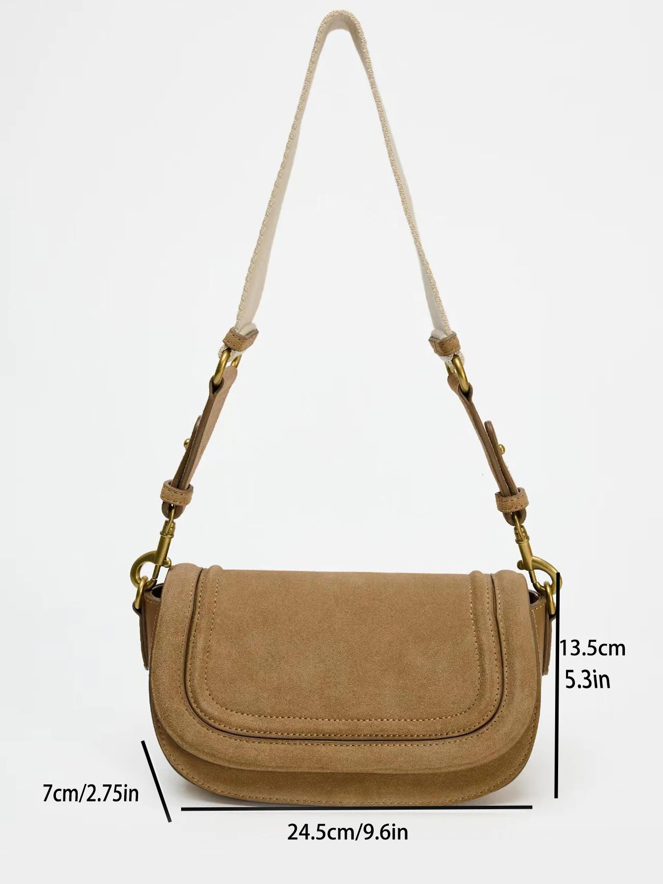 Fashionable Casual Retro Solid Color Large Capacity Adjustable Shoulder Strap MultiFunctional Crossbody Bag Suitable For P 251010