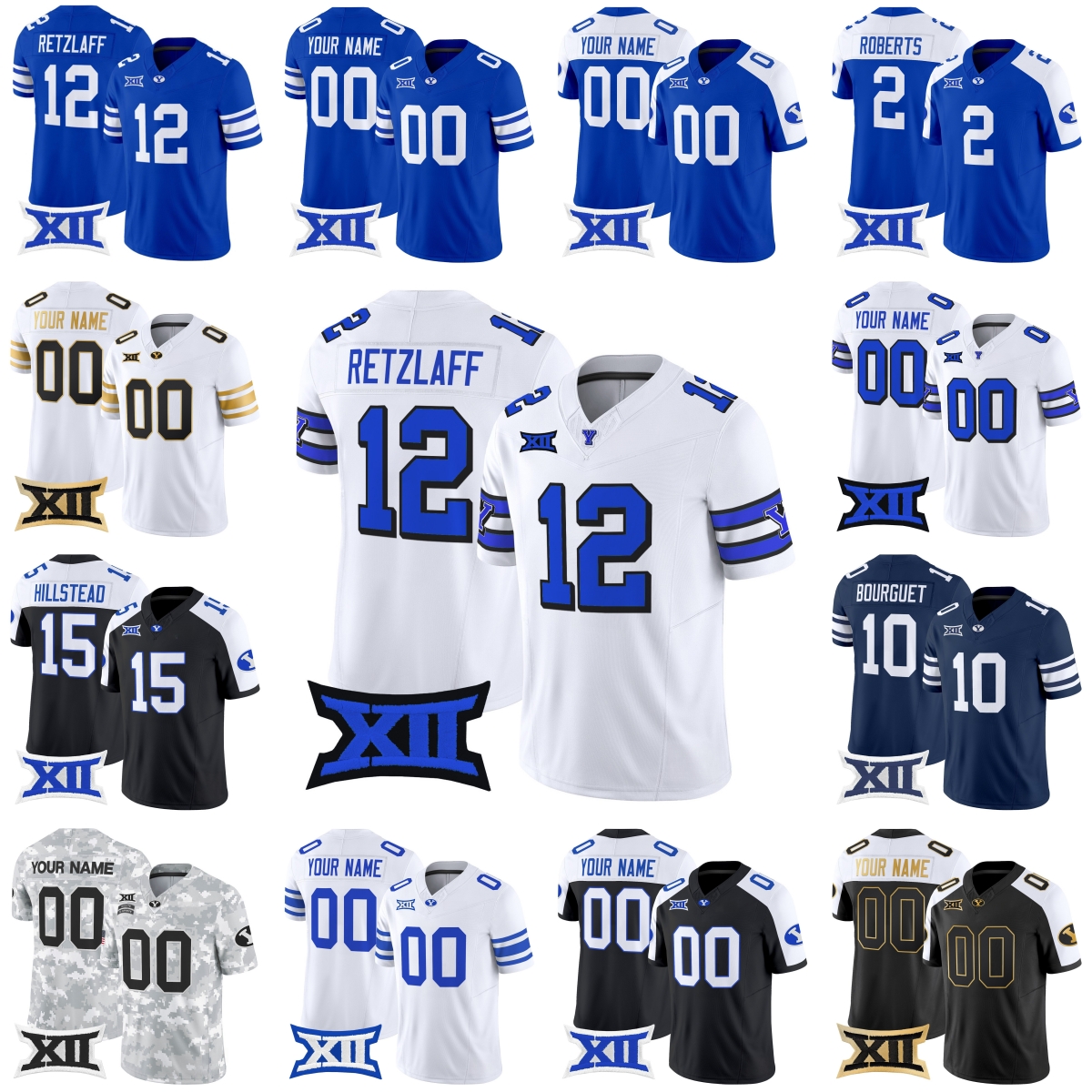 2025 Custom College Jersey S-6XL BYU Cougars Bachmeier Martin Hillstead Bourguet Young Roberts Lutui Satuala Moa Hagen Damuni Finau Cole Hagen Retzlaff
