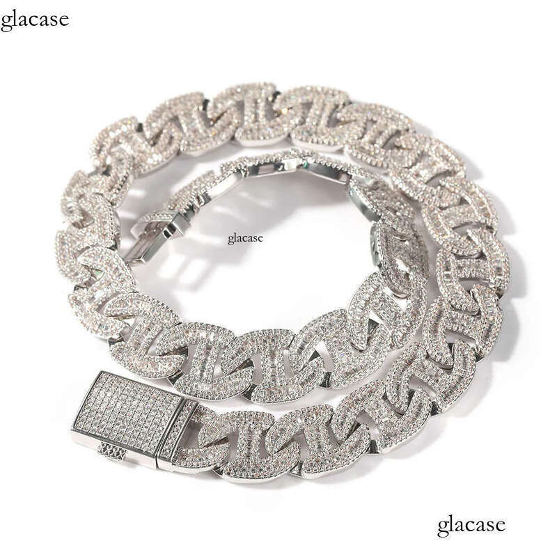 New zirconium hip hop personalized heavy duty full dia box buckle high quality men's necklace wholesale b0