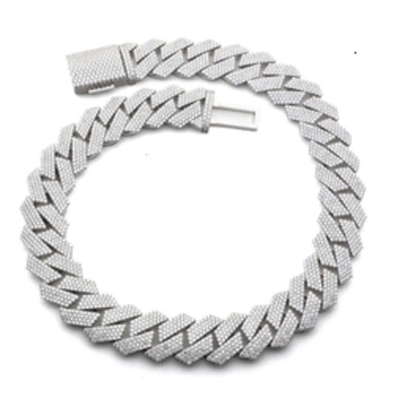 Hip Hop Necklace Black Gold Vvs Moissanite Dia Iced Out Cuban Link Chain