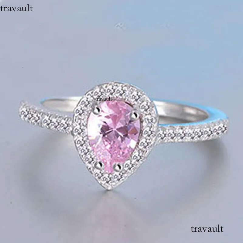 2025 Rulalei Jewelry Sterling Sier Pear Cut White Lab Moissanite Dia High Quality Party Promise Women Wedding Couple Ring Set Gift
