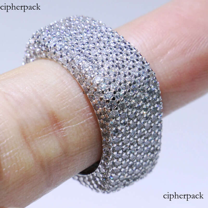 Stunning New Arrival Jewelry Sterling Siler Full Micro Pave White Sapphire CZ Gemstones Women Wedding Engagement Finger Ring 7d