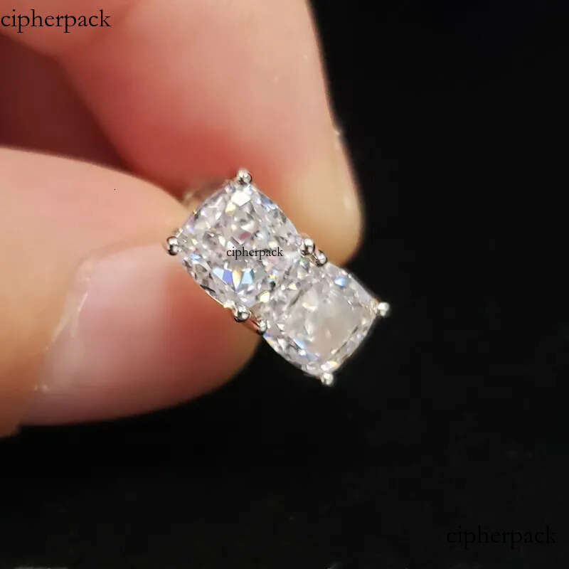 2025 Rulalei Brand Top Sell Elegant Sterling Sier Simple Fashion Jewelry Cushion Shape Lab Moissanite Dia Party Sweet Cut Women Wedding Stud Earring G