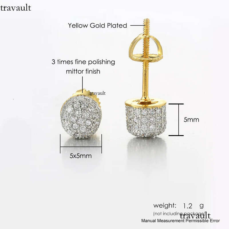 HipHop Half Round Thread Earrings for Women Micro Set AAA Zircon Party Banquet Womens Jewelry