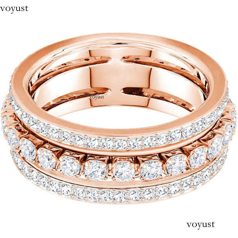designer for womens titanium steel rose gold sier plated with full crystal dia rings earrings wedding engagement Christmas gift