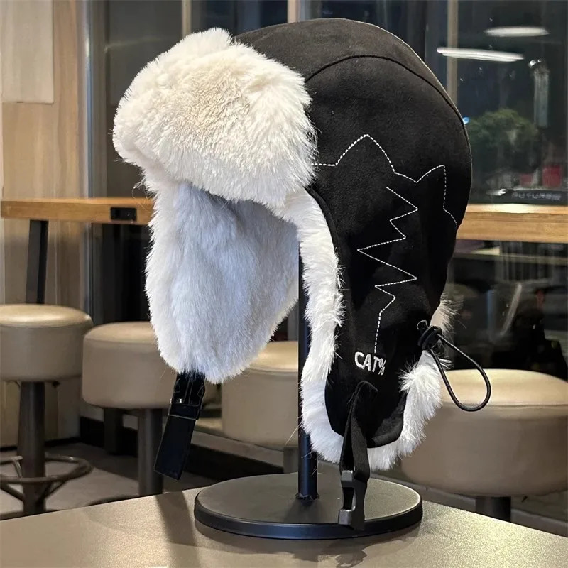 Winter Plush Ushanka Hat Unisex Thermal Ear Flaps Windproof Ski Flying Riding Outdoor Snow Mask 250930