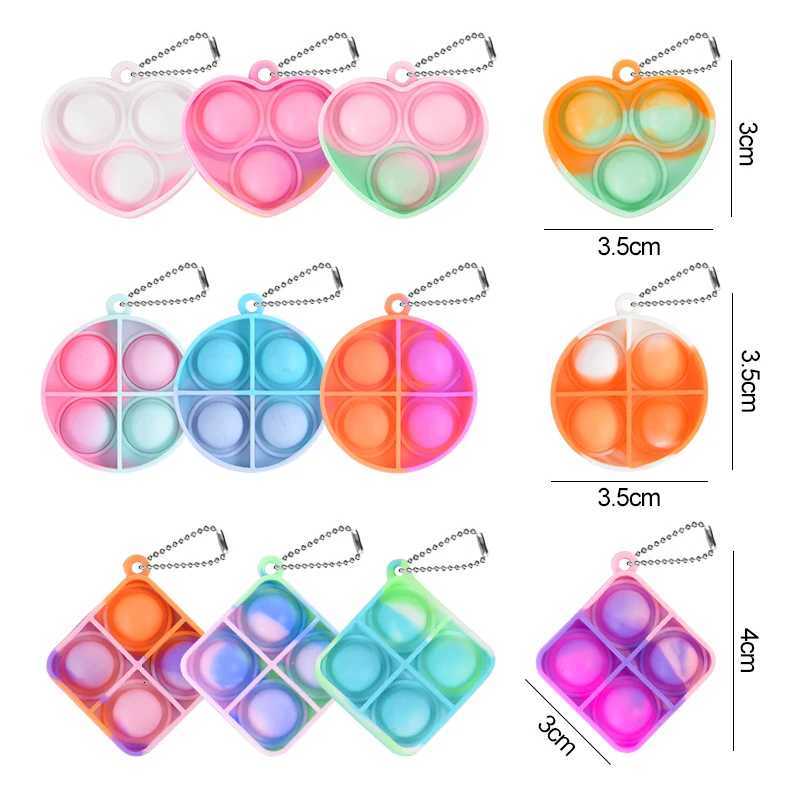 1020pcs Mini Pop Keychain Toddler Sensory Fidget Toys Bulk Classroom Prizes Kids Birthday Party Favors Wedding Gift for Guests W250915