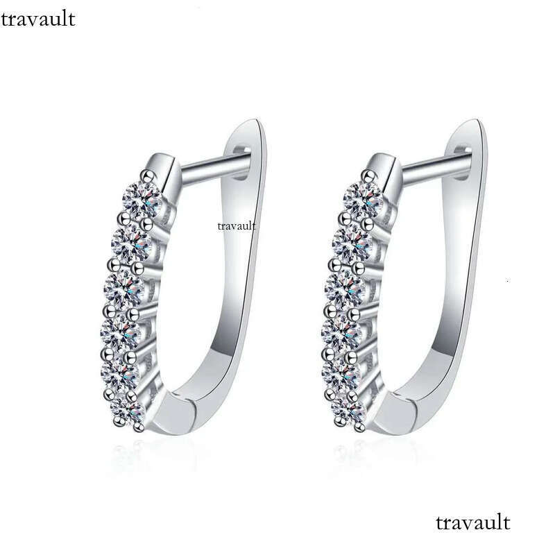 DHCollections Sier Hoop Earrings with Classic Sparkle Stones for Women Minimalist Daily Wear