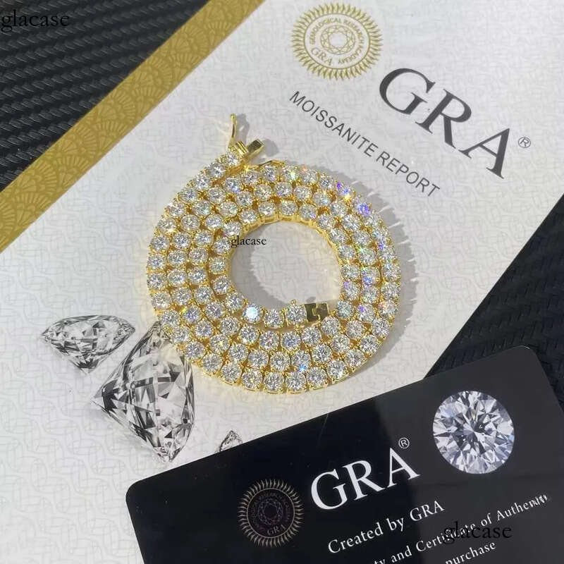 Cheapest Price Hip Hop Sier Gra VVS Moissanite Dia Tennis Chain 3MM 4MM 5MM Necklace Bracelet Men Women Hiphop Jewelry 25