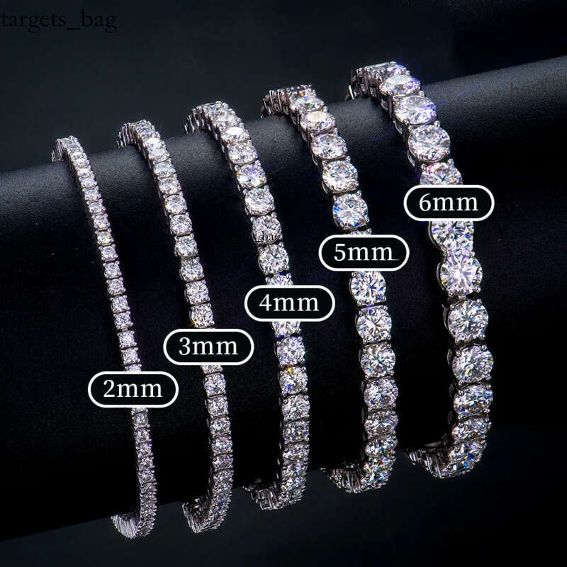 Wholesale Mens and Womens S Sterling Sier Tennis Chain Bracelet VVS Lab Moissanite Mossanite Hip Hop Style for Gifts