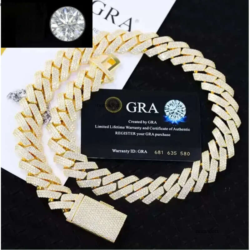 Customized DIY Name Letter Pendant 20mm Cuban k Chain Necklace Sterg Sier Moissanite Baguette Dia Pendent For Men 50