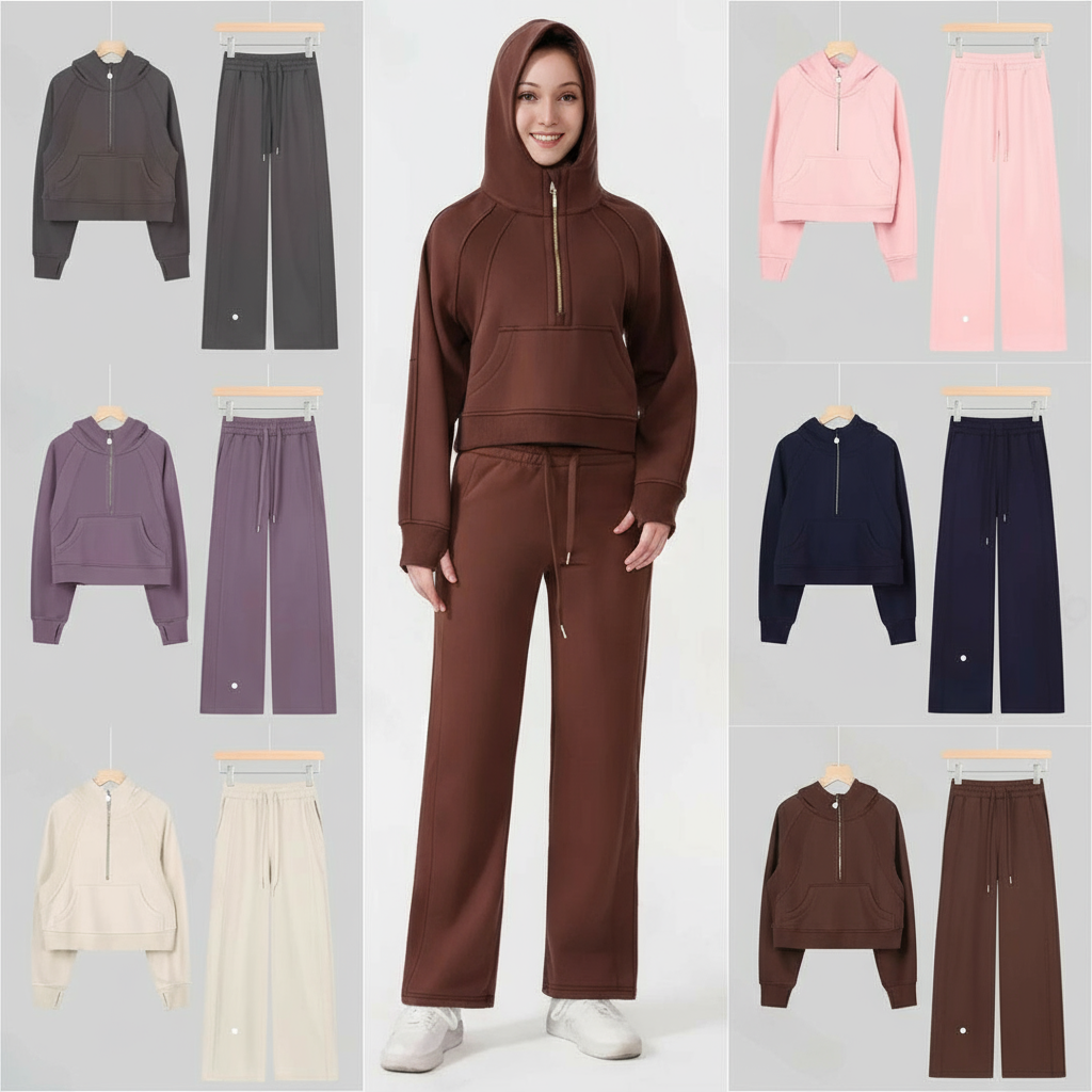 yoga sets tracksuit women hoodie luluity lemonion jacket top Fitness running set scuba doublet Casual sweatshirt lulity lemonion set leggings trousers Sporty