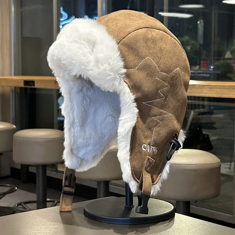 Winter Plush Ushanka Hat Unisex Thermal Ear Flaps Windproof Ski Flying Riding Outdoor Snow Mask 250930