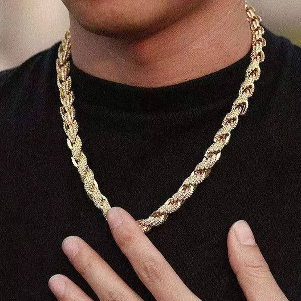10MM Rope VVS Moissanite Cuban Link Iced Out Chain Plated 14k Gold Pass Diamond Tester Handmade Hiphop Bling Gift 925 Silver - view 7
