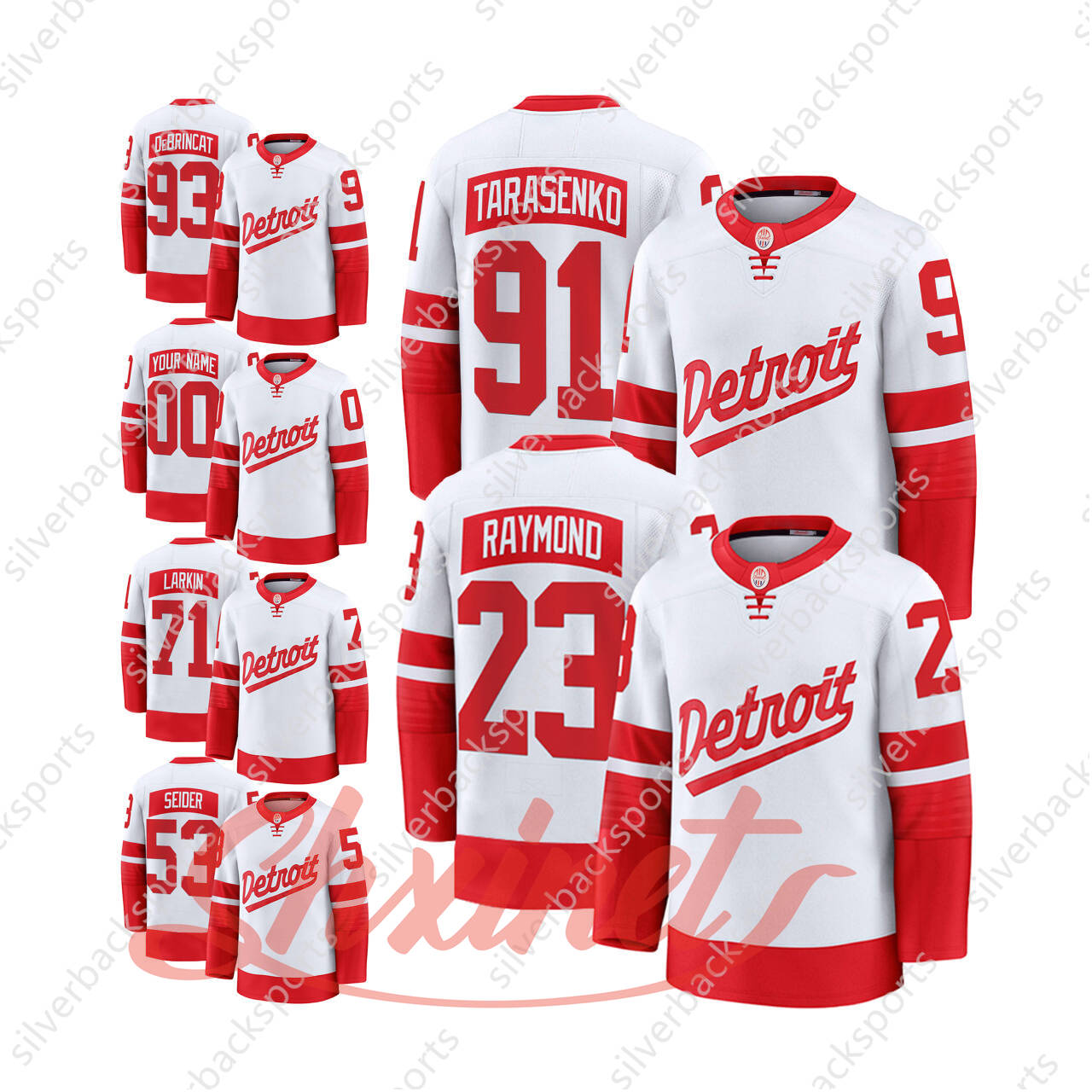 71 Dylans Larkins detroites hockey jersey red black white 88 Patrick Kane Alex DeBrincat Moritz Seider Carter Bear Steve Yzerman John Gibson Lucas Raymond jersey