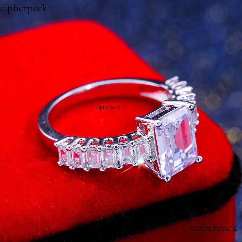 Rulalei 2024 Choucong Brand Wedding Rings Jewelry Sterling Sier Princess Cut 5A Cubic Zircon CZ Dia Gemstones Party Women Band Ring Gift 84