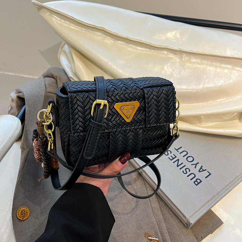 free shipping hot designer bag New Fashionable Casual Outdoor Underarm Bag Vintage Trendy Woven Small Square Bag black coffee khaki