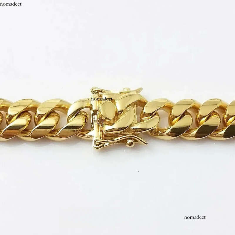 Gold Miami Cuban k Chain Necklace Men Hip Hop Stainless Steel Jewelry Necklaces 81