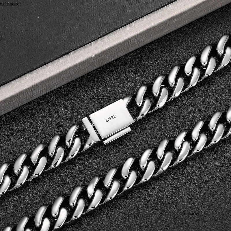 designer design pendant necklaces fresh item 12mm black vvs moissanite iced out link chain hip hop fine jewelry sterling sier dia cuban necklace 34