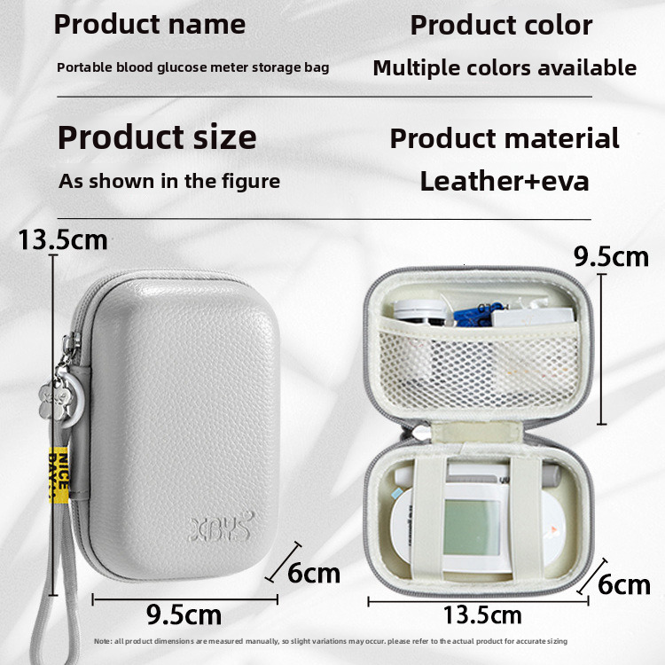 New Blood Glucose Meter Portable Storage Bag Handheld Convenient Thickened Drawstring Fixed Wool fashion Anti collision Leather Cover Designer Bag Han