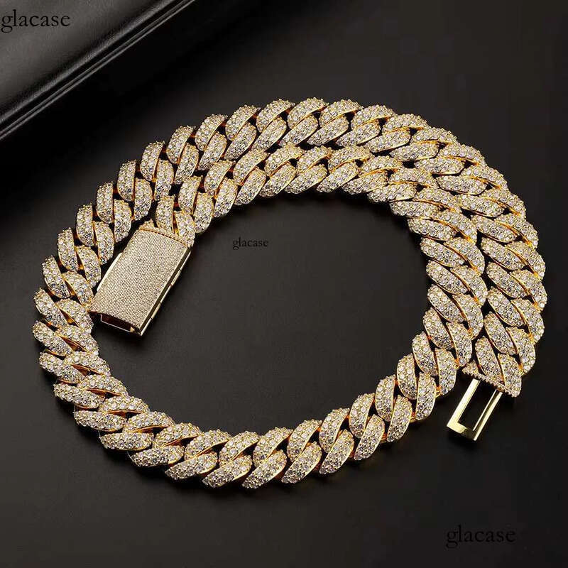Fine Jewelry Hip Hop Iced Out Vvs Moissanite Miami Cuban Link Chain Necklace for Men 45