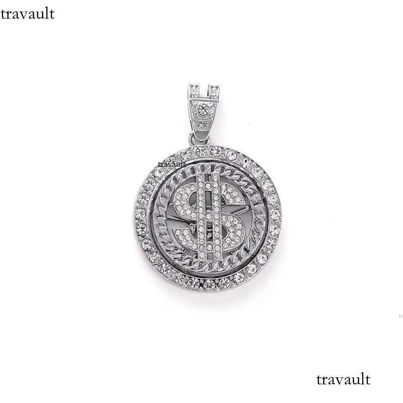 DHcollection Iced Gold Pendant Necklace Cuban Chain Hip Hop Jewelry