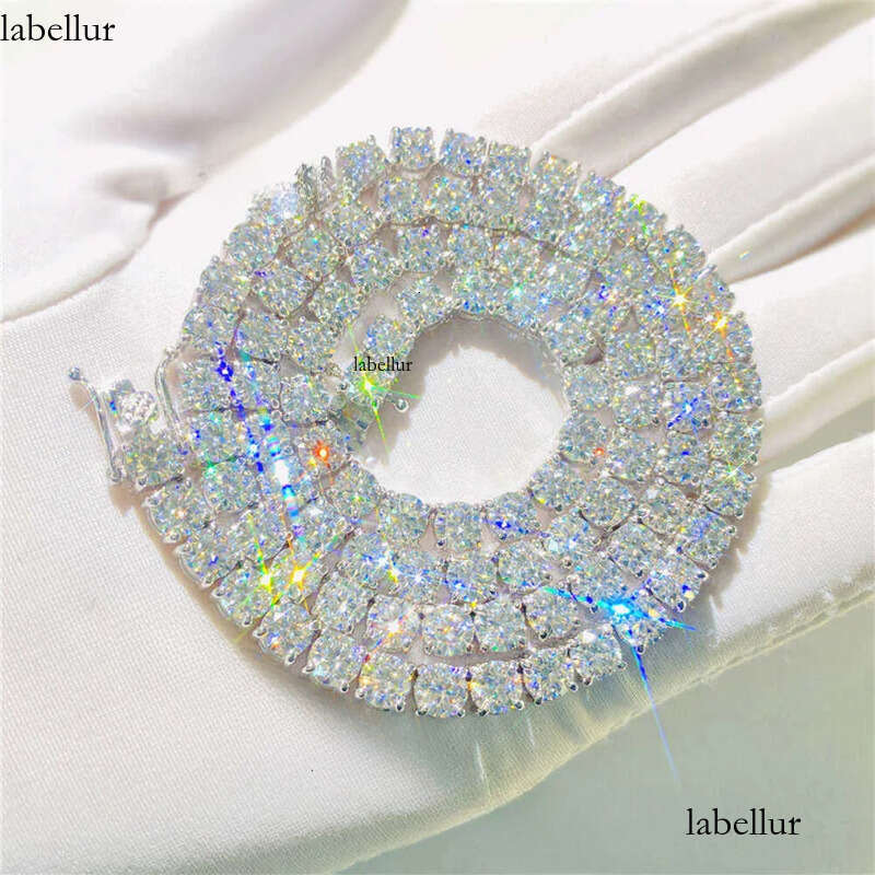 Real Gold Jewelry 5mm 16 18 20 22 24 26 28 Inches Gra Certificate Vvs Moissanite Dia Tennis Chain 38