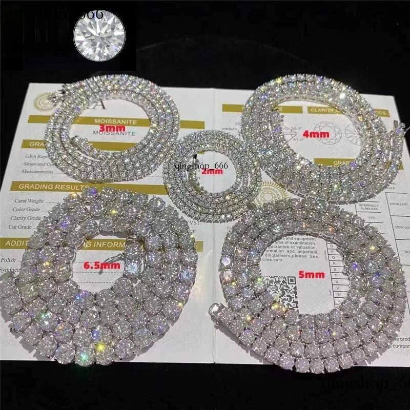 Fine jewelry sterg sier vvs moissanite necklace dia mossanite tennis chain a7
