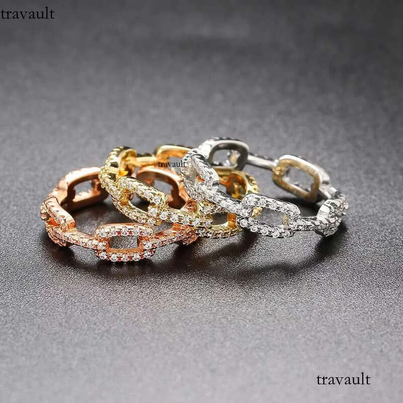 DHCollections Fashion Jewelry High Quality Trendy Ladies Woman 5mm Full CZ Zircon Chain Ring