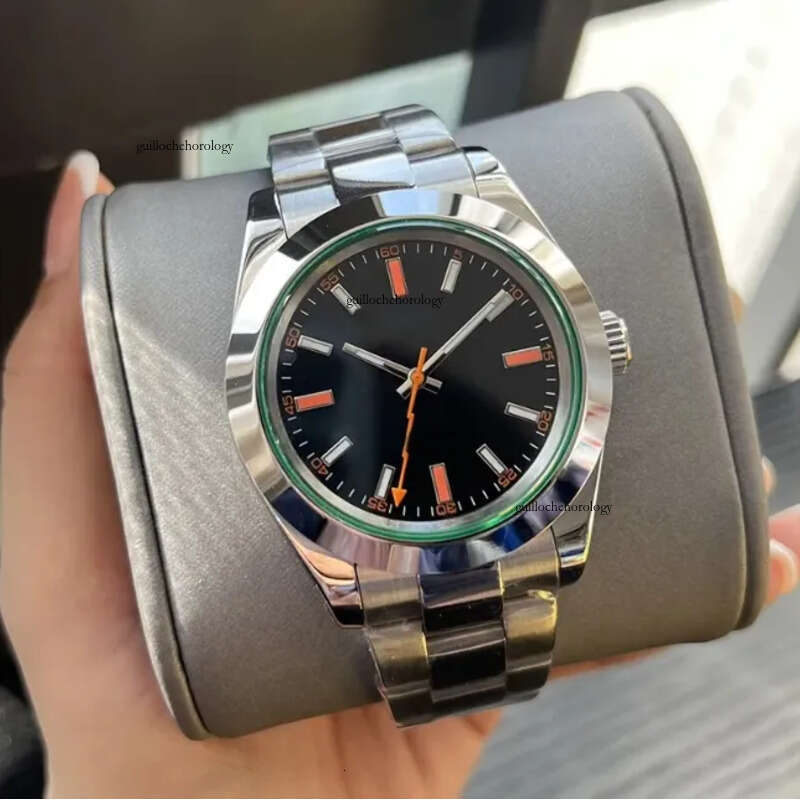 Antimagnetic Mens White Dial Designer Automatic 40Mm Stainless Steel 904L Sier Strap Sapphire Mirror Folding Buckle Luminous 100M Milgaus Watch AAA 36